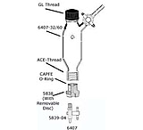 Image of Ace Glass Laboratory Glassware and Equipment 125ML GL25 #25 Vessel "C" 6407-42