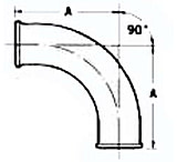 Image of Ace Glass Laboratory Glassware and Equipment 4 X 90 Radius Elbow 8833-38
