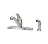 Image of American Brass RV Faucet With D Spout Single Lever Handle And Sprayer 8&quot; 4 Hole
