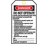 Image of Brady Heavy-Duty Lockout Tags, Brady 65502 Lockout Tag With White Background, Pack of 25