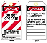 Image of Brady Worldwide Tag L/O Do Not Op Striped PK25 65525