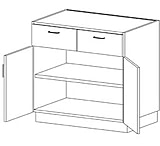 Image of Case Systems Cab 1SHLF 2DRS 2DWR 362436 B3100362436