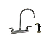 Image of Empire Brass U-YCH801GS RV Kitchen Faucet With Gooseneck Spout Teapot Handles And Sprayer 8in Chrome