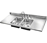 Image of Just Manufacturing Double Bowl Ss Sink Top DM-60-29