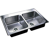 Image of Just Manufacturing Ss Dbl Sink W/ Ledge 21X33 DL2133AGR