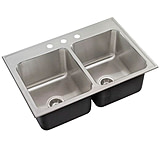 Image of Just Manufacturing Ss Dbl Sink W/ Ledge 19X33 DLX1933AGR