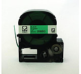 Image of K-Sun Label 1/4 Black On Green Tape 206BG