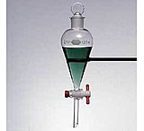 Image of Kimble/Kontes KIMAX Separatory Funnels, Squibb, Pear-Shaped, Kimble Chase 29048 1000 With [ST] Ground Glass Stopper And [ST] Ground Glass Stopcock