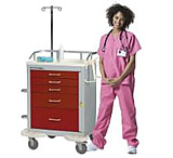 Image of Lakeside Manufacturing Anesthesia Cart Gray 5 Drawer C-524-K-1G