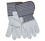 Image of MCR Safety A Shoulder Leather Split Leather Palm Work Gloves, 3/4 Leather Back, 4.5in Plasticized Gauntlet Cuff