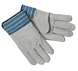 Image of MCR Safety A Shoulder Leather Split Leather Palm Work Gloves, Full Leather Back, 2.5in Plasticized Safety Cuff