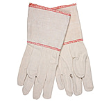 Image of MCR Safety Canvas Work Gloves, Clute Pattern, 4.5in Plasticized Gauntlet Cuff, Cotton Polyester Blend, Straight Thumb