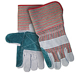Image of MCR Safety Long Gauntlet Split Double Leather Palm Work Gloves, C Grade Shoulder Leather, 4.5in Rubberized Gauntlet Cuff