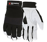 Image of MCR Safety Mechanics Gloves Goatskin Padded Palm, Neoprene Knuckle Strap Spandex Back with Adjustable Hook and Loop Wrist Closure