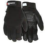 Image of MCR Safety Mechanics Gloves, Grain Goatskin Palm with Foam Padding, Adjustable Hook and Loop Wrist Closure