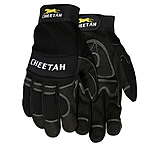 Image of MCR Safety Mechanics Gloves, Synthetic Leather Palm with Gel Pad, Adjustable Hook and Loop Wrist Closure, Reinforced Finger Tips and Thumb Crotch