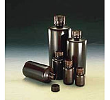 Image of Nalge Nunc Boston Round Bottles, Amber, High-Density Polyethylene, Narrow Mouth, NALGENE 2004-0008, Pack of 12