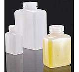 Image of Nalge Nunc Rectangular Bottles, High-Density Polyethylene, Wide Mouth, NALGENE 2009-0032 Amber, Pack of 6