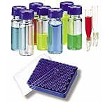 Image of Thermo Scientific Target DP 9-425 Screw-Thread Vials, Thermo Scientific CERT4000-72LV Unassembled Vial Kits, Certified Amber Id Vials With Inserts
