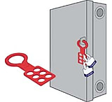Image of North Safety Products/Haus Hasp Single Scissor Red R60ML