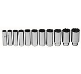 Image of Wright Tool 1/2indr 11pc 12pt Deep Socket 875-402