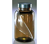 Image of Qorpak Safety-Coated Bottles, Qorpak 7527TW Amber Wide Mouth Packers, Case of 12