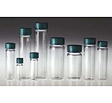 Image of Qorpak Sample Vials, Clear and Amber Borosilicate Glass, Screw-Thread, Qorpak 2503T With Fluoropolymer Resin-Lined Caps, Case of 144