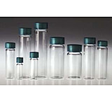 Image of Qorpak Sample Vials, Clear and Amber Borosilicate Glass, Screw-Thread, Qorpak 2508T With Fluoropolymer Resin-Lined Caps, Case of 72