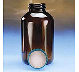 Image of Qorpak Wide-Mouth Bottles, Amber Glass, V I, with Caps, Qorpak 2P32QPVV With Pulp/Vinyl-Lined Black Phenolic Caps, Case of 12