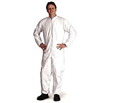 Image of VWR Coveralls made with DuPont Tyvek IsoClean Material IC181SWH4XVD Coveralls With Elastic Ankles