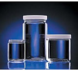 Image of Wheaton Jar Clr W/WHT Pp Cap CS12 16OZ W216906