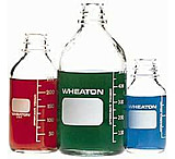 Image of Wheaton Media Bottles, Graduated, Wheaton 219715 With Polyethylene-Lined Cap, Case of 48