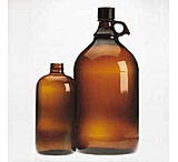Image of Wheaton Safety-Coated Bottles, Amber, Narrow Mouth, Wheaton 220945 Bottles With PE-lined Cap, Case of 24