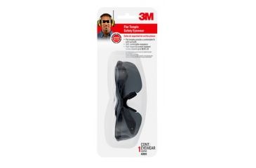 Image of 3M Flat Temple Safety Eyewear, Black/Grey Frame, Grey/Scratch Resistant Lens,6/case 47011-WV6
