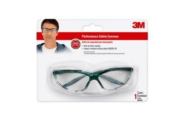 Image of 3M Protection Sports Safety Eyewear 90703-80025T, Green Frm, Clear Lens 90703-80025T