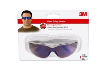 Image of 3M Virtua Safety Eyewear,Blue Frame,Blue Mirror Lens 90525-80025