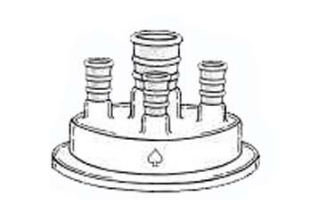 Image of Ace Glass Laboratory Glassware and Equipment 24/40C (3)24/40 6'' Head 6529-32