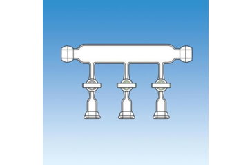 Image of Ace Glass Laboratory Glassware and Equipment Manifold 310MM 15MM 3 Port 8743-08