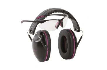 Image of Allen Gamma Junior Shooting Muff & Glasses Combo, Black/Orchid Pink 2326