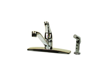 Image of American Brass RV Faucet With D Spout Single Lever Handle And Sprayer 8 4 Hole Chrome, SL801F-4