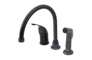 Image of American Brass RV Kitchen Faucet With Single Lever Handle And Sprayer 8 Oil Rub Bronze, SL801GSORB