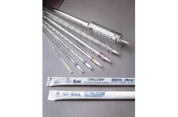 Image of BD Falcon Disposable Serological Pipets, Polystyrene, Sterile, Plugged, BD Biosciences 357507 Individually Wrapped In Paper/Plastic