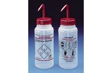 Image of Bel-Art Safety-Vented Labeled Wash Bottles, Low-Density Polyethylene, Wide Mouth 116422624 500 Ml (16 oz.) Capacity