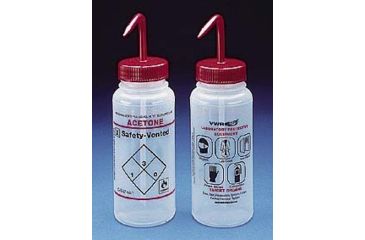 Image of Bel-Art Safety-Vented Labeled Wash Bottles, Low-Density Polyethylene, Wide Mouth 116422612 500 Ml (16 oz.) Capacity