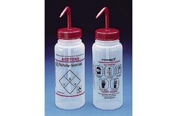 Image of Bel-Art Safety-Vented Labeled Wash Bottles, Low-Density Polyethylene, Wide Mouth 116430238 250 Ml (8 oz.) Capacity
