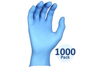 Image of Best Manufacturing N-DEX Ambidextrous Powdered Nitrile Plus Gloves, Disposable, 8 Mil Thickness, 24.1 cm, Large, Blue 1000 Pack, 8005L/ 32891-842