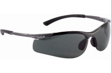 Image of Bolle Contour Nylon Rubber Safety Glasses, Dark Gunmetal Frame, Smoke Lens, 40048