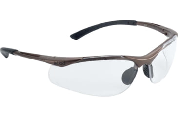 Image of Bolle Contour Safety Glasses, Dark Gunmetal Frame, Clear Lens, 40044