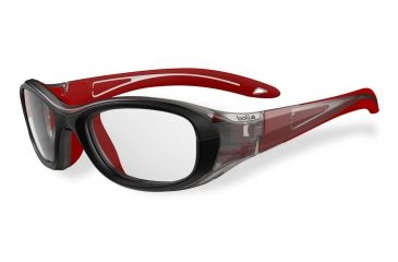 Image of Bolle Coverage Sport Protective Single Vision Prescription Safety Glasses,Oval,Black and Red Frame 11882SV