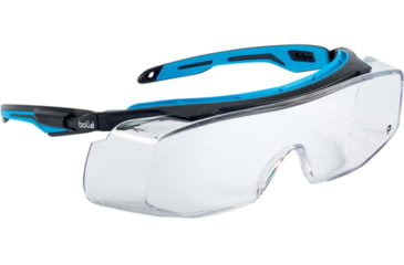 Image of Bolle Tryon OTG Safety Glasses, Black Blue Frame, Clear Lens, 40306